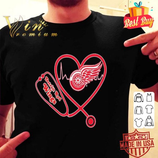 Detroit Red Wings Stethoscope Heartbeat shirt