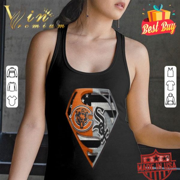 Chicago Bears and Chicago White Sox Superman American flag shirt