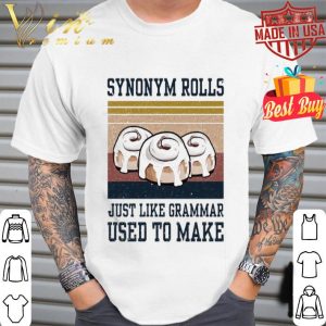 Donuts synonym rolls just like grammar used to make vintage shirt
