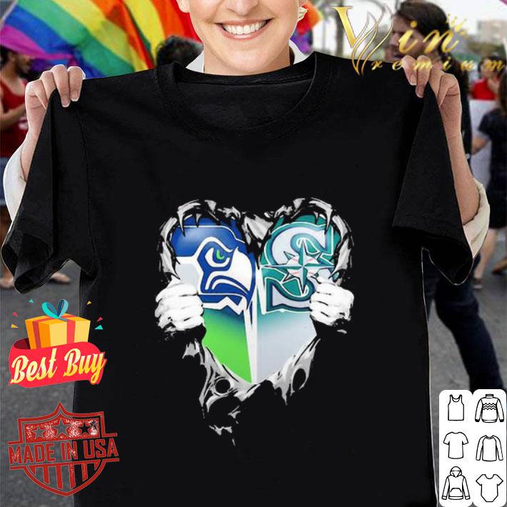 Inside Me Seattle Seahawks And Seattle Mariners Heartbeat shirt