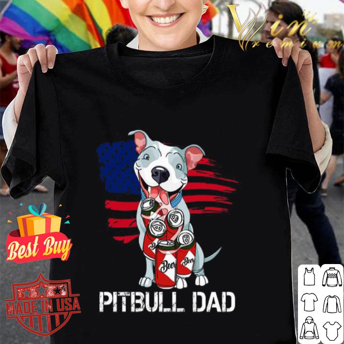 Beer Pitbull Dad American Flag Father’s Day shirt