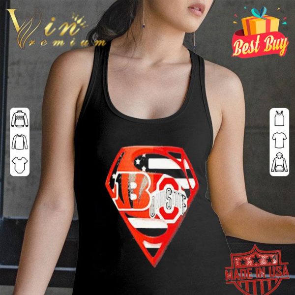 Cincinnati Bengals and Ohio State Buckeyes Superman American flag shirt