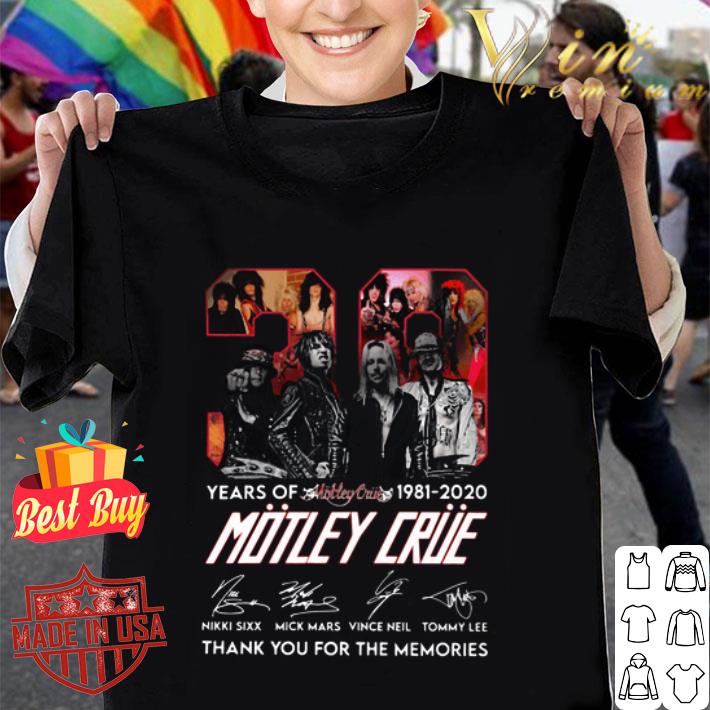 39 years of 1981 2020 Motley Crue signed thank You for the memories shirt