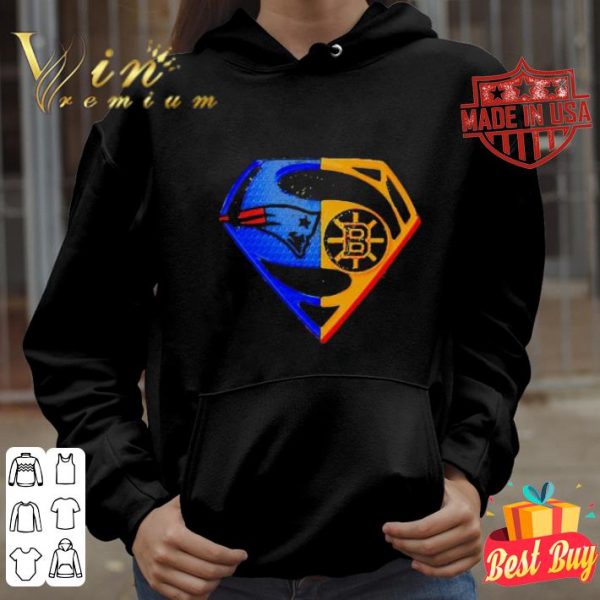 New England Patriots and Boston Bruins Superman American flag shirt