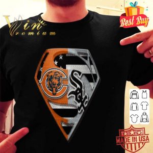 Chicago Bears and Chicago White Sox Superman American flag shirt