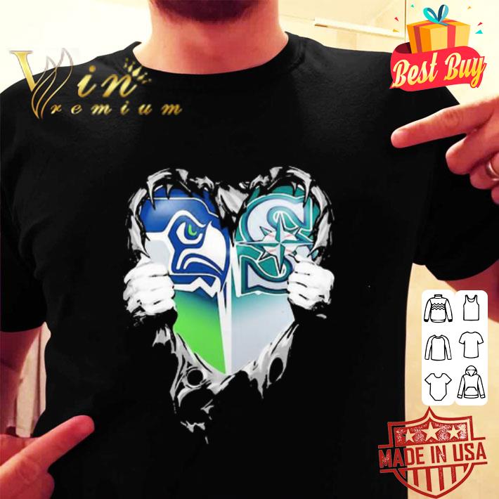Inside Me Seattle Seahawks And Seattle Mariners Heartbeat shirt