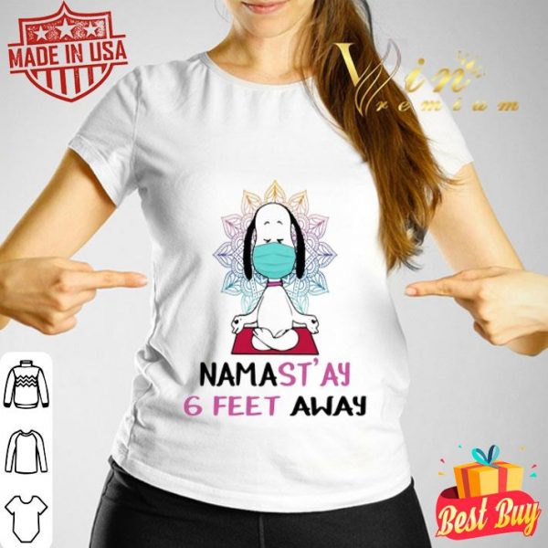 Yoga Snoopy Namastay 6 feet away Coronavirus shirt