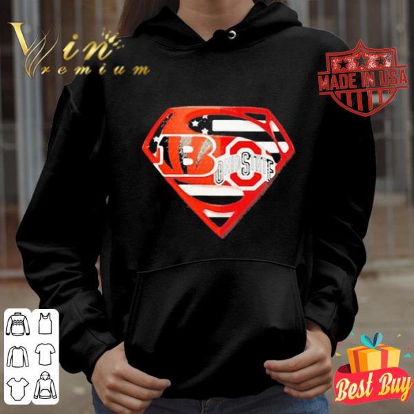 Cincinnati Bengals and Ohio State Buckeyes Superman American flag shirt