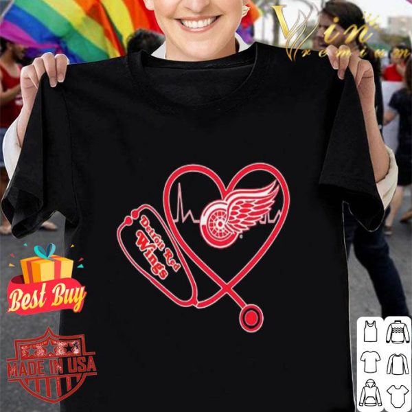 Detroit Red Wings Stethoscope Heartbeat shirt