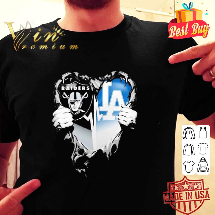 Insides Me Oakland Raiders And Los Angeles Dodgers Logo shirt