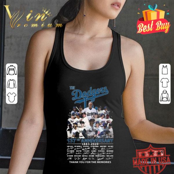 The Los Angeles Dodgers 137th anniversary 1883-2020 signatures shirt