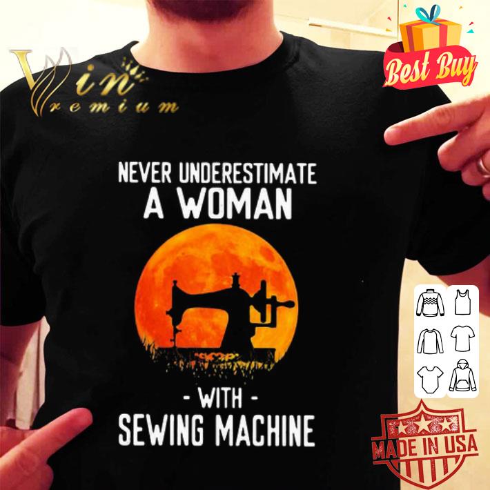 Never underestimate a man with sewing machine sunset shirt