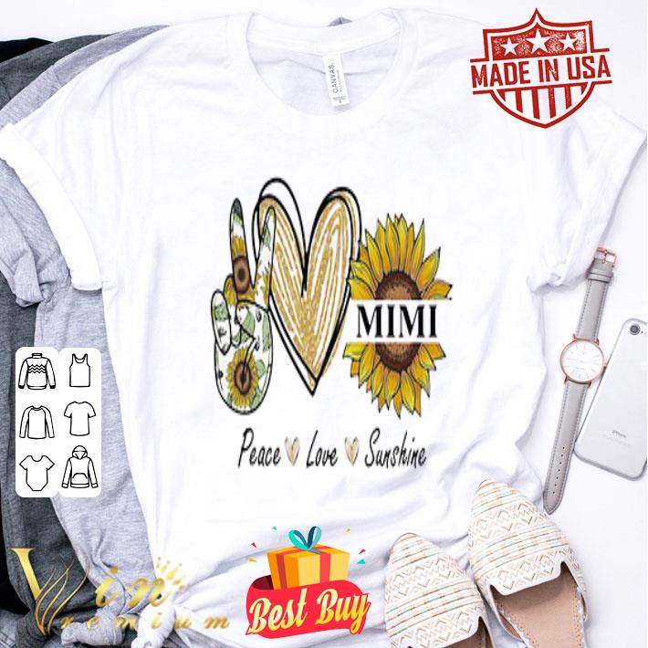 Peace love sunshine mimi sunflower heart shirt