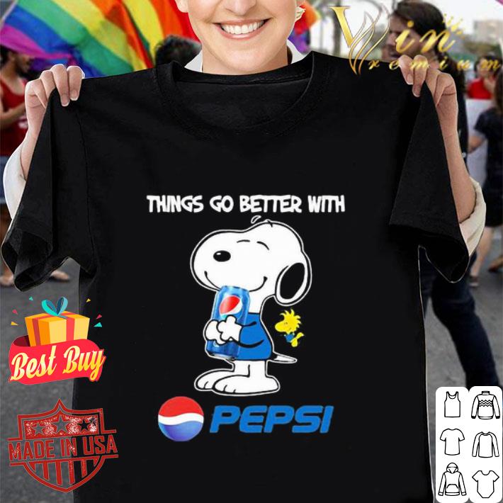 Woodstock and Snoopy hug Pepsi Things Go Better With shirt