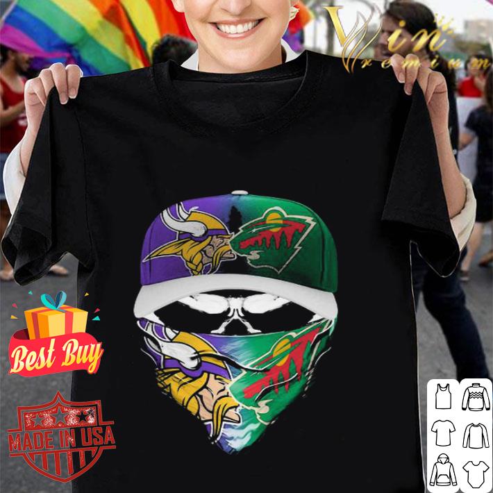 Skull Mask Minnesota Vikings And Minnesota Wild Coronavirus shirt