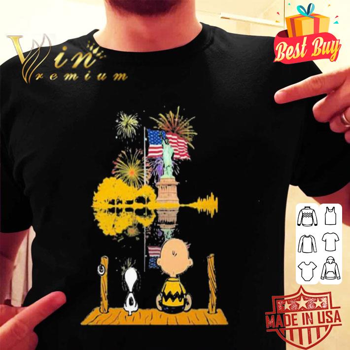 Firework Snoopy And Charlie Brown American Flag 4th Of July shirt
