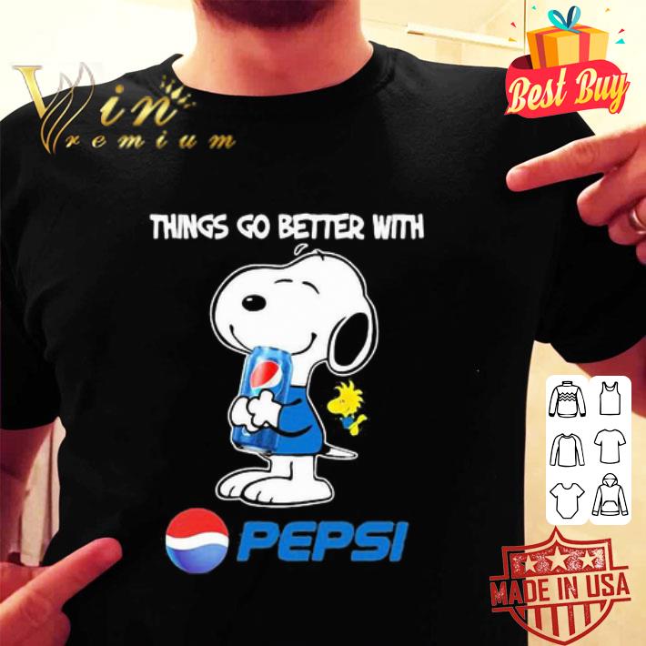 Woodstock and Snoopy hug Pepsi Things Go Better With shirt