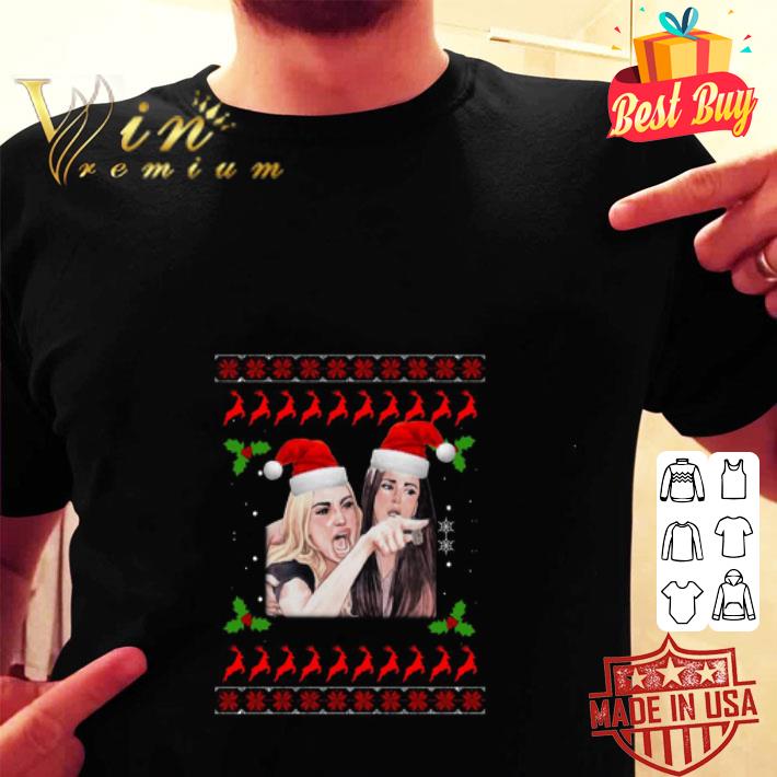 Woman Yelling At A White Cat Meme Ugly Christmas Season shirt