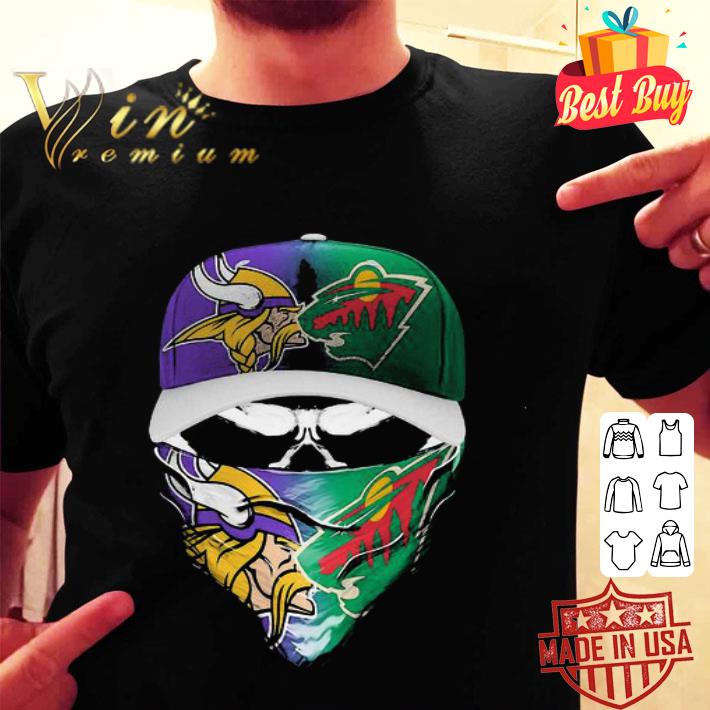 Skull Mask Minnesota Vikings And Minnesota Wild Coronavirus shirt