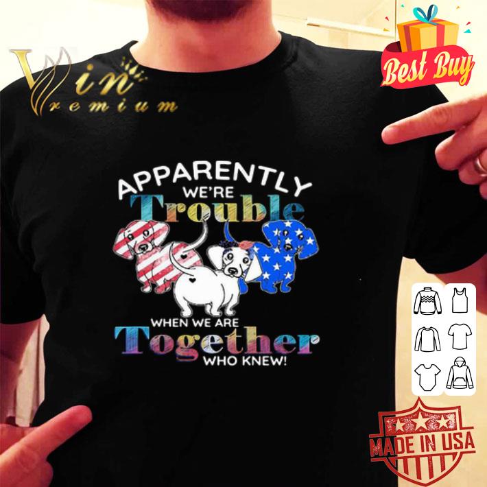 Apparently We’re Trouble Dachshund American Flag when we are together who knew shirt