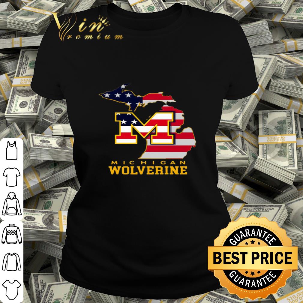 Map Michigan Wolverines American Flag shirt
