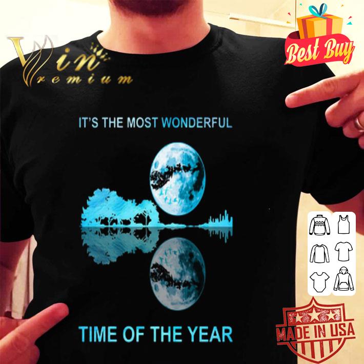 It’s The Most Wonderful Time Of The Year Reflection Guitar Lake And Moon Christmas shirt