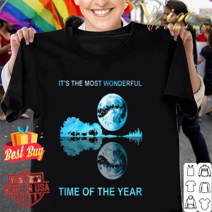 It’s The Most Wonderful Time Of The Year Reflection Guitar Lake And Moon Christmas shirt