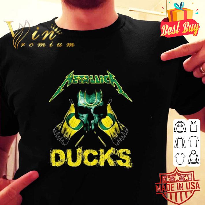 Skull Mashup Metallica And Oregon Ducks Flag shirt Skull Mashup Metallica And Oregon Ducks Flag shirt
