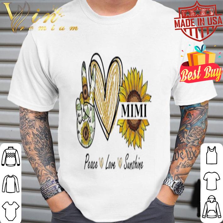 Peace love sunshine mimi sunflower heart shirt