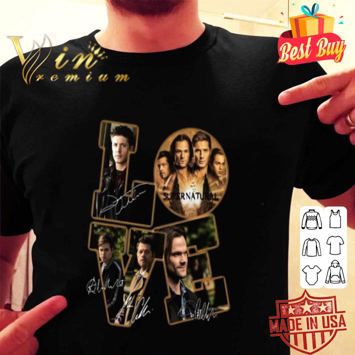 Love Supernatural TV Series Characters Signatures shirt