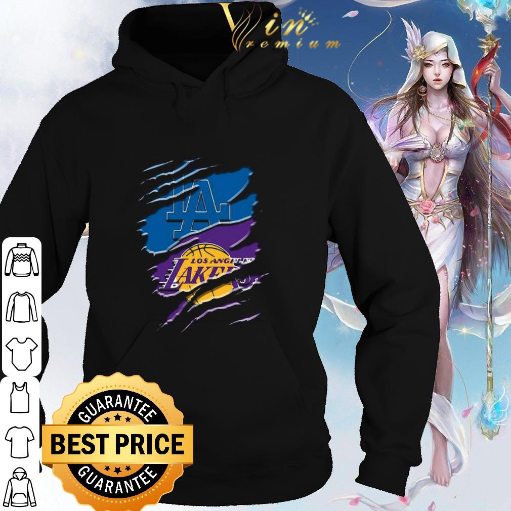 3eab3dac best los angeles dodgers and los angeles lakers torn shirt 4 - Best Los Angeles Dodgers And Los Angeles Lakers Torn shirt