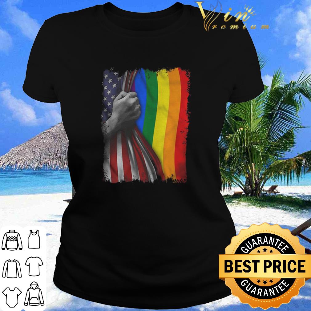 Cool Hand Open American Flag LGBT Flag 4th Of July Independence Day shirt