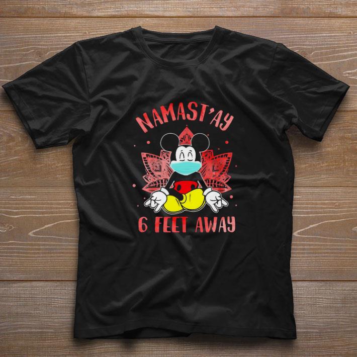 Funny Yoga chill mickey mouse mask namastay 6 feet away shirt