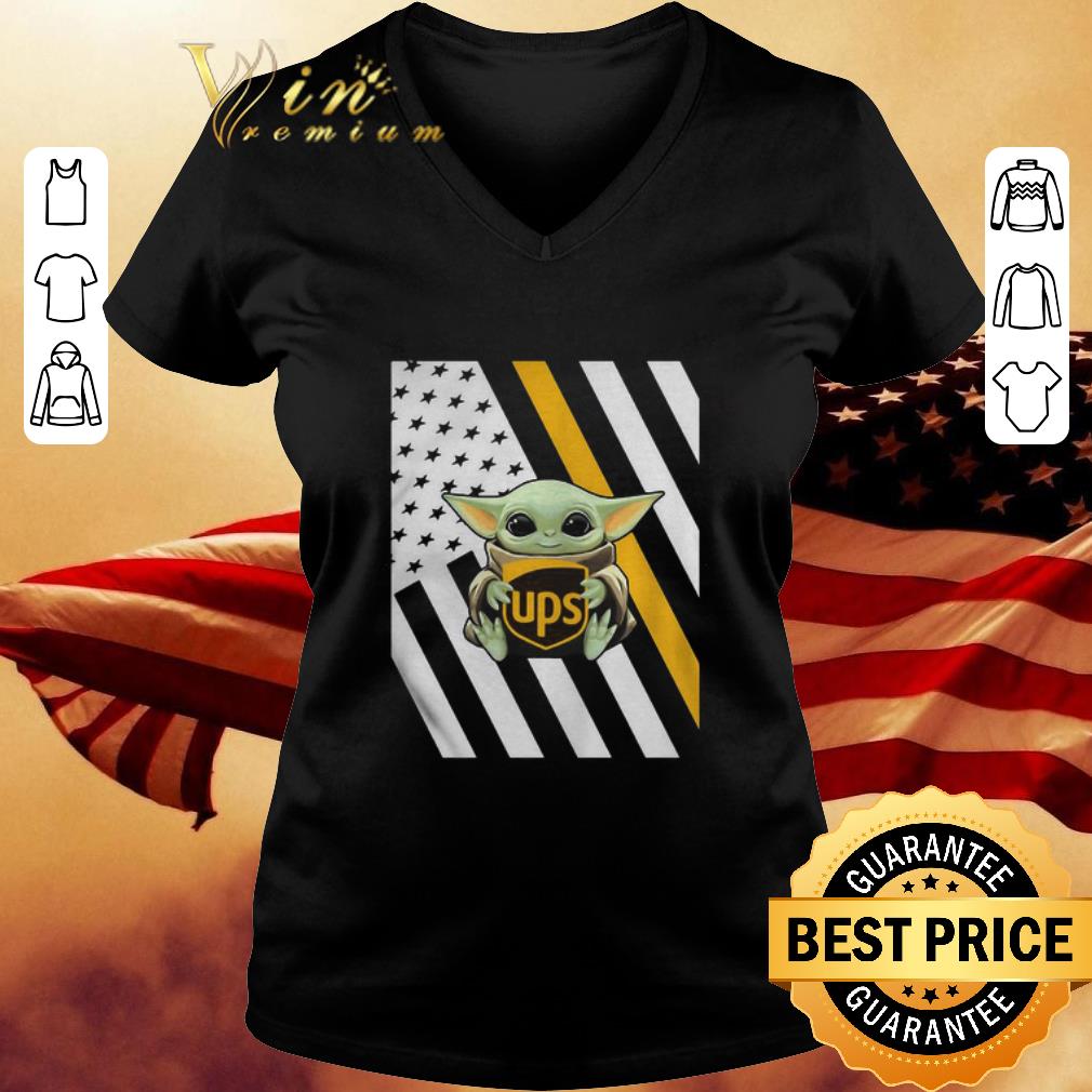 Baby Yoda Hug UPS Logo American Flag Independence Day shirt Baby Yoda Hug UPS Logo American Flag Independence Day shirt