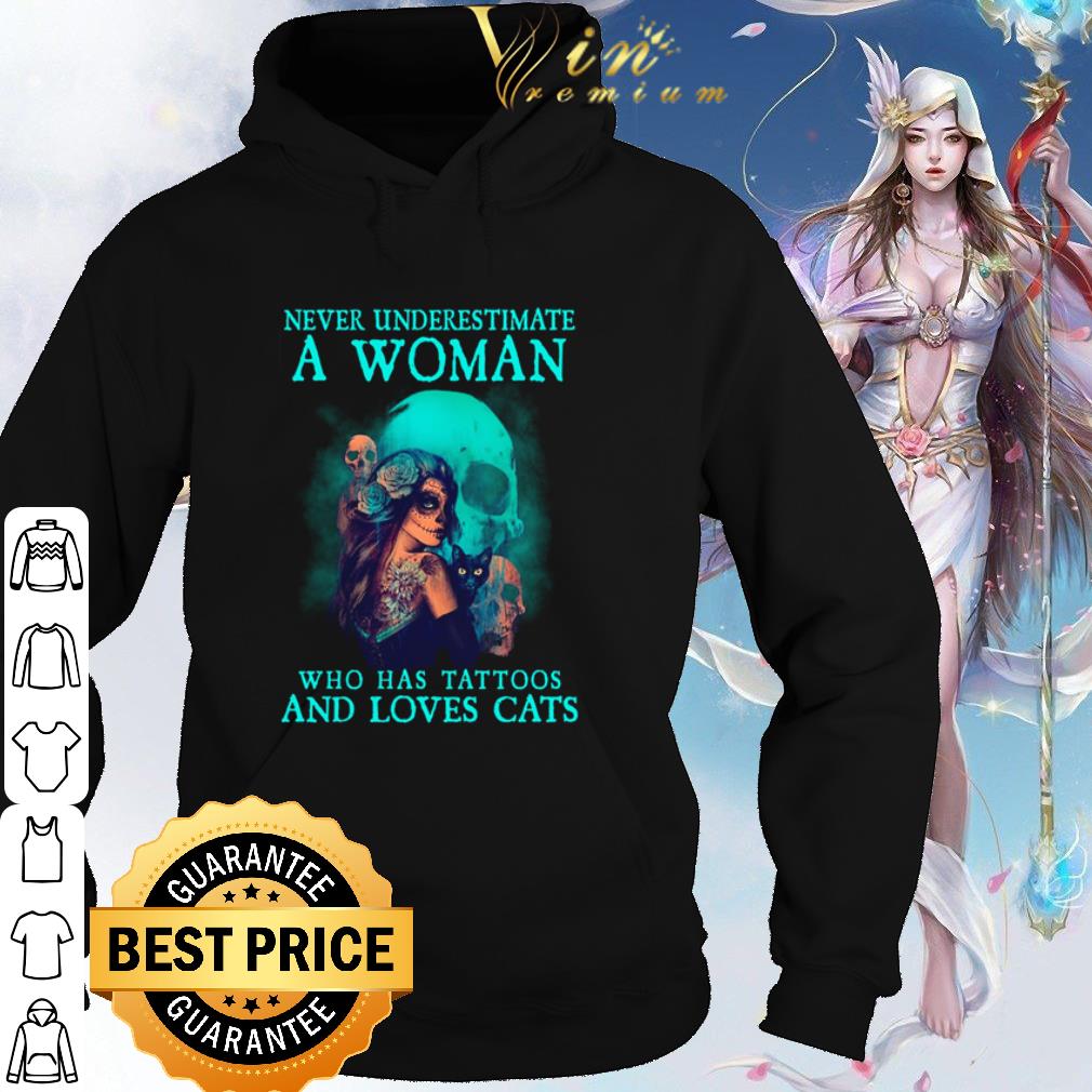 90e36b98 best skull tattoo girl never underestimate a woman who has tattoos and loves cats shirt 4 - Best Skull Tattoo Girl Never Underestimate A Woman Who Has Tattoos And Loves Cats shirt