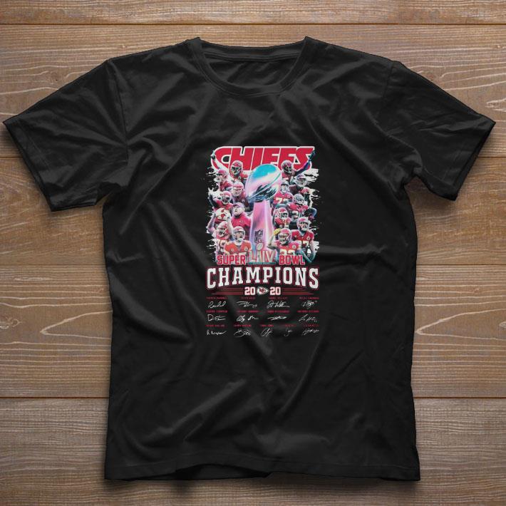 Official Kansas City Chiefs Football Super Liv Bowl Champios 2020 Signatures shirt