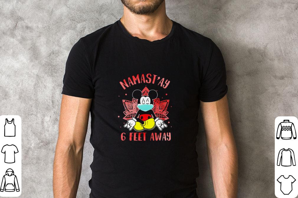 Funny Yoga chill mickey mouse mask namastay 6 feet away shirt