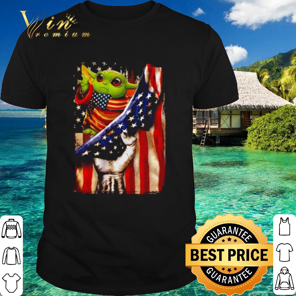 Best Baby Yoda American USA Flag 4th Of July Independence Day shirt