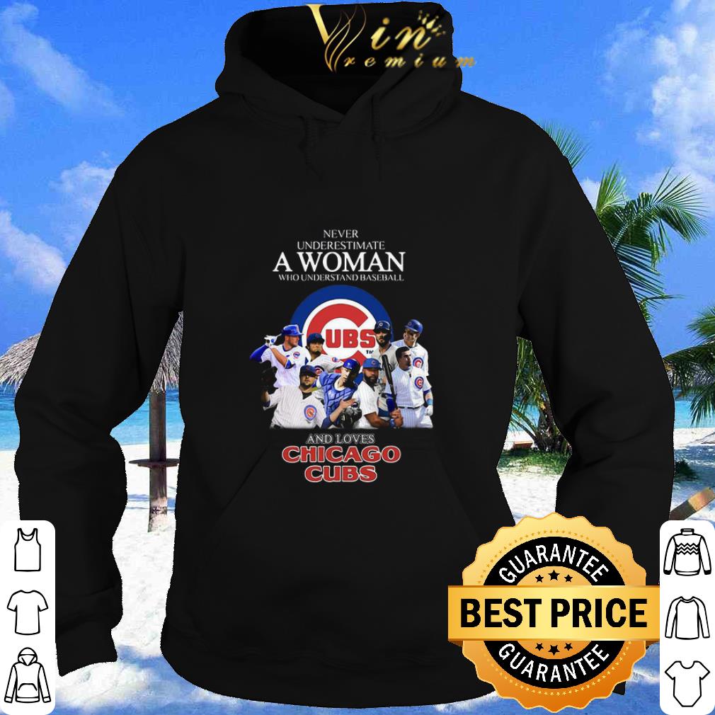 ada6afb9 premium never underestimate a woman who understands baseball and chicago cubs shirt 4 - Premium Never Underestimate A Woman Who Understands Baseball And Chicago Cubs shirt