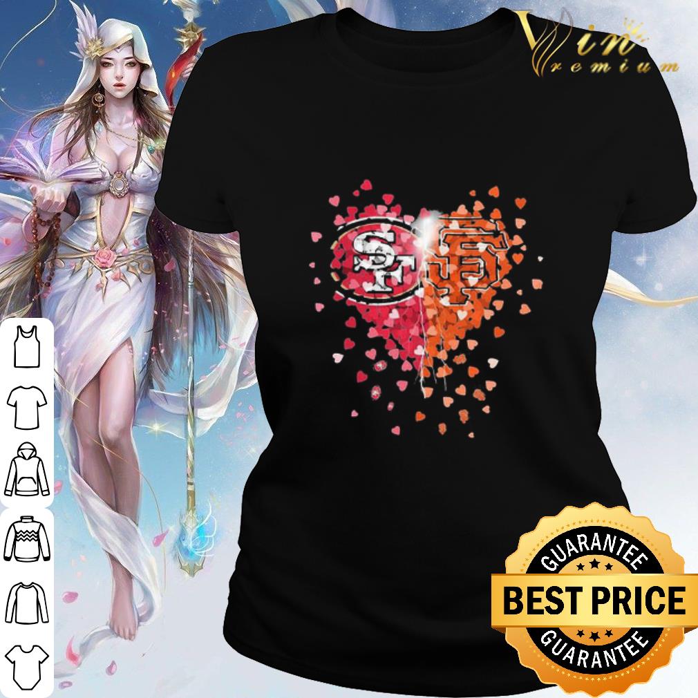 Nice San Francisco 49ers And San Francisco Giants Hearts shirt