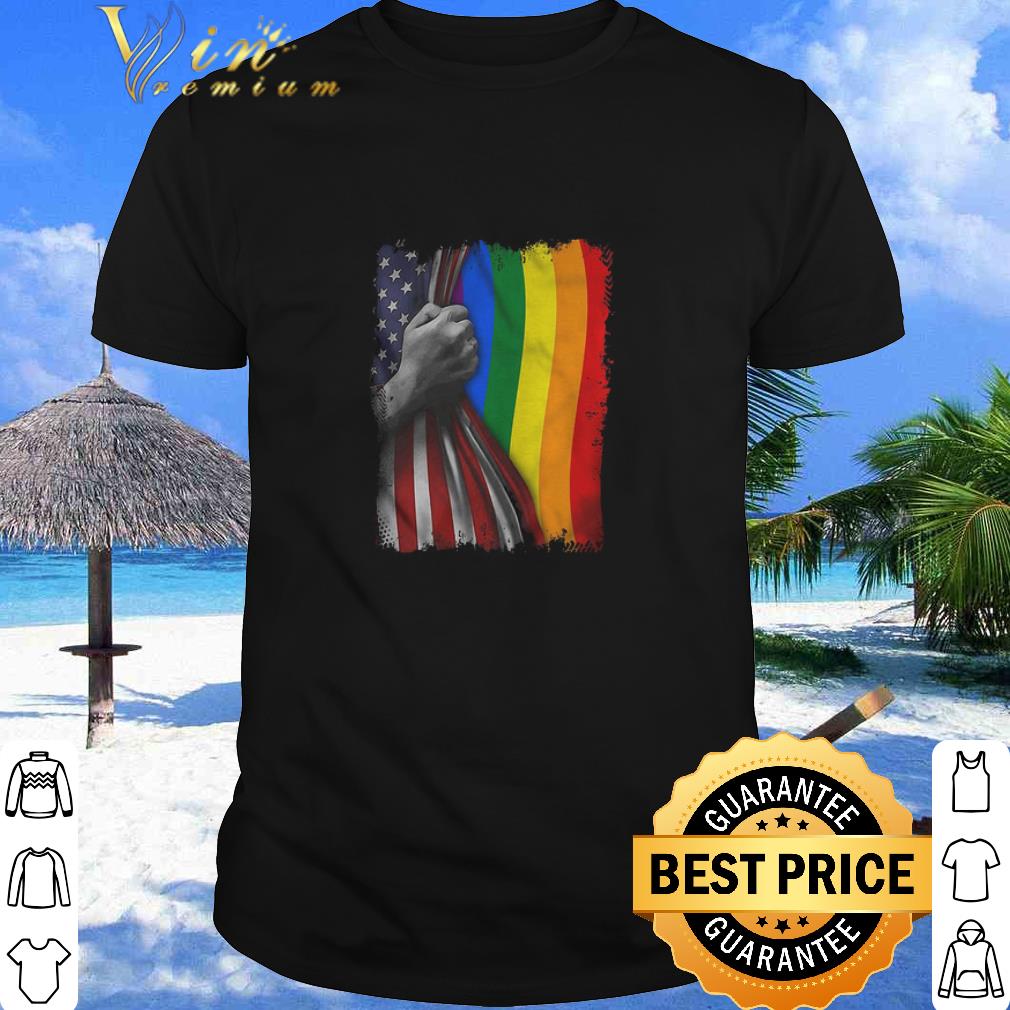 Cool Hand Open American Flag LGBT Flag 4th Of July Independence Day shirt