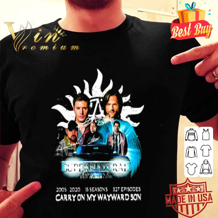 Supernatural 2005 2020 15 seasons 327 episodes carryon my wayward son shirt