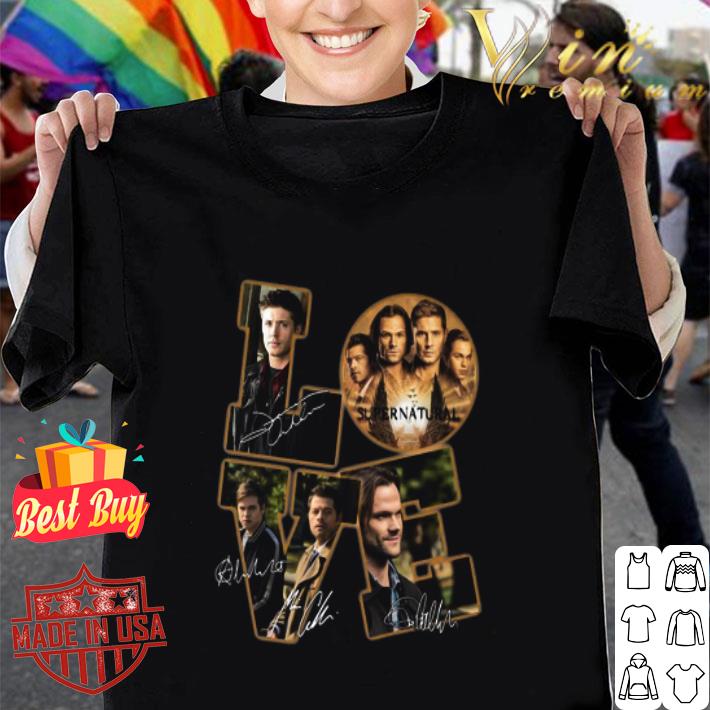 Love Supernatural TV Series Characters Signatures shirt