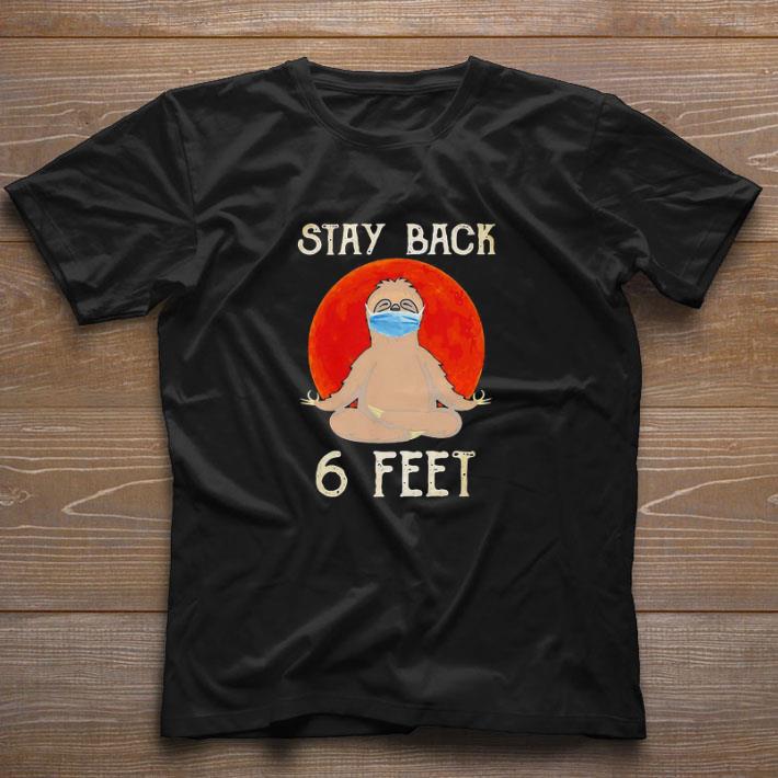 Official Sloth yoga face mask stay back 6 feet blood moon shirt