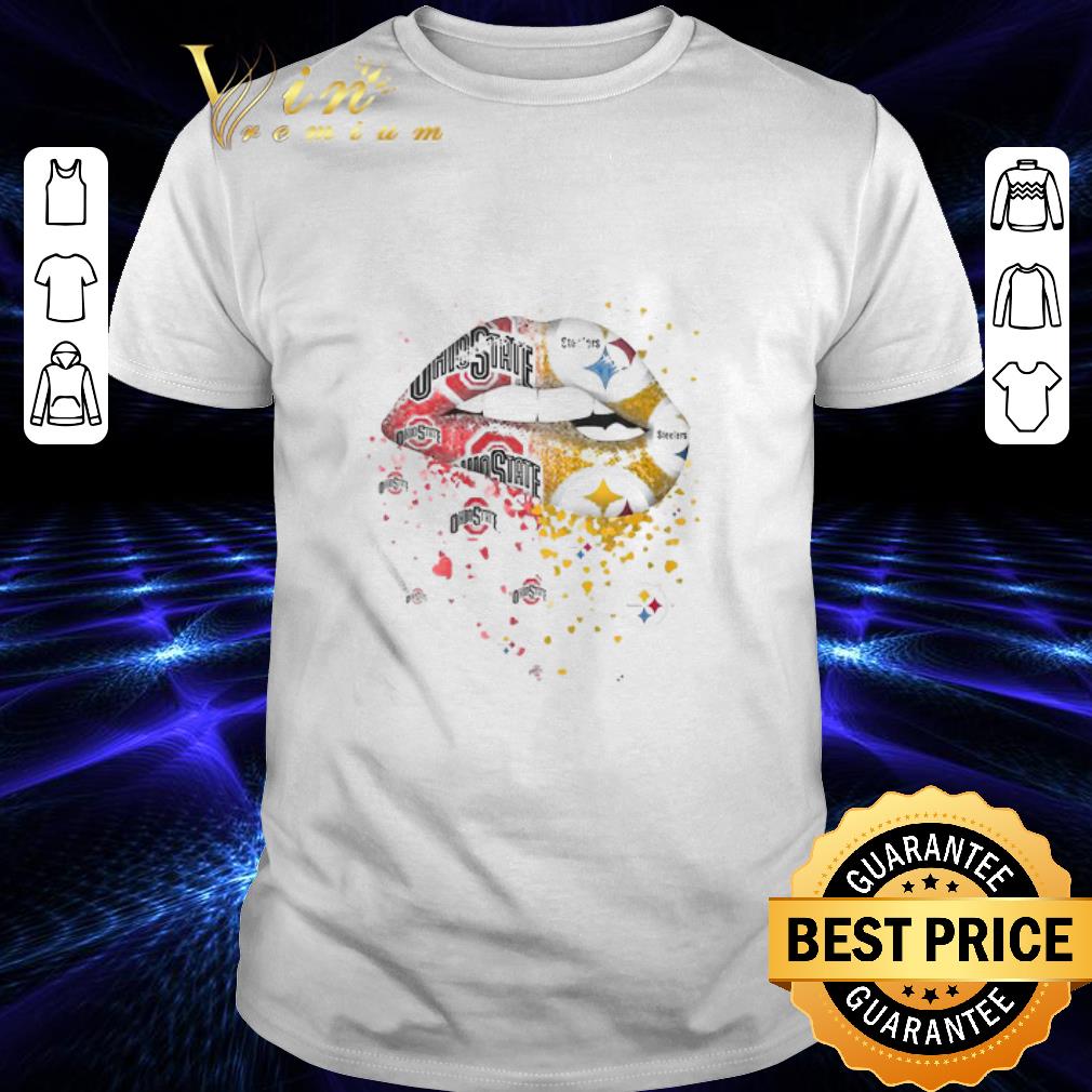 Lips ohio state buckeyes and pittsburgh steeler shirt