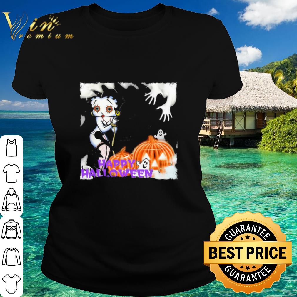 Cool Happy Halloween Betty Boop Pumpkin Boo shirt