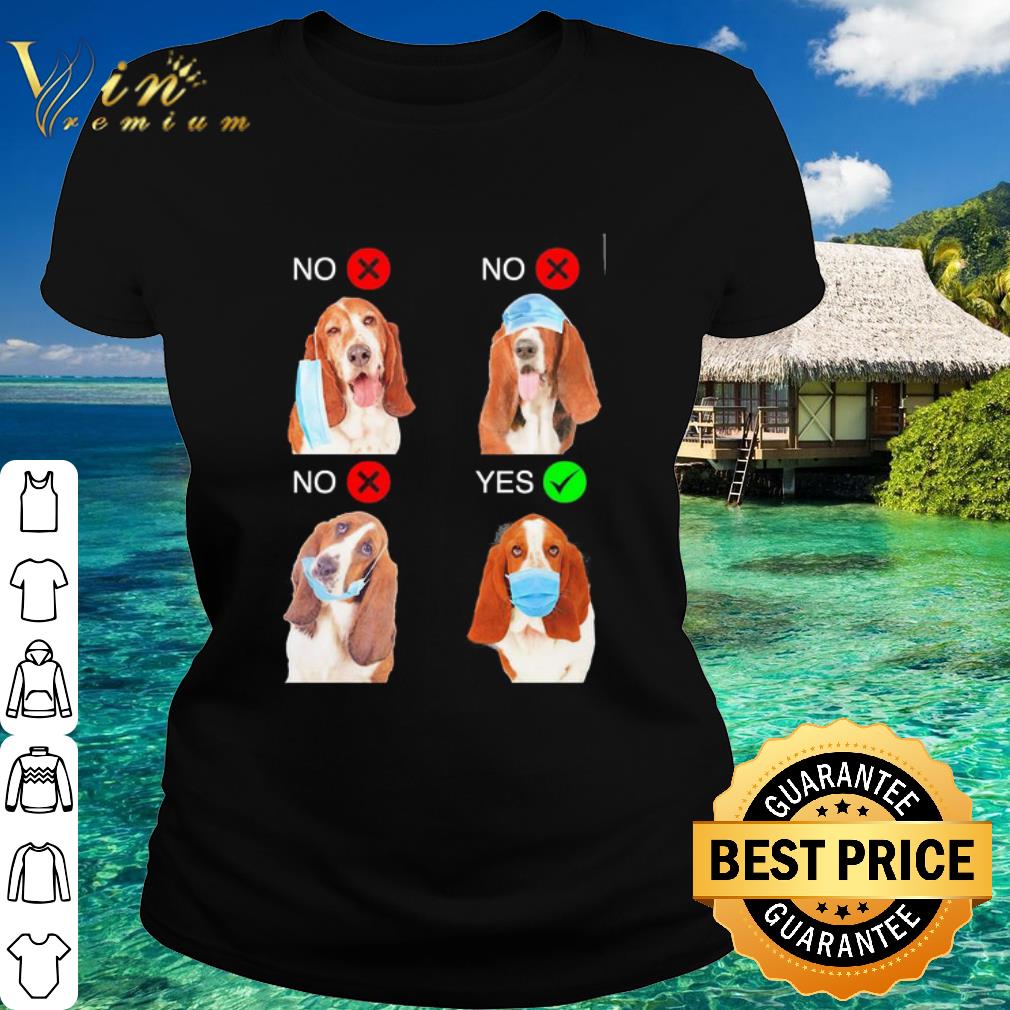 Cool Basset Hound Dogs Right Way To Wear Mask Coronavirus shirt