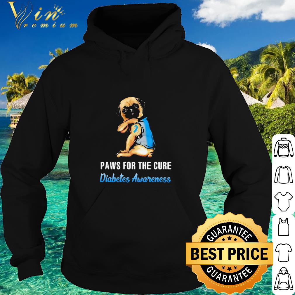 892af4b1 premium pug paws for the cure diabetes awareness shirt 4 - Premium Pug Paws For The Cure Diabetes Awareness shirt