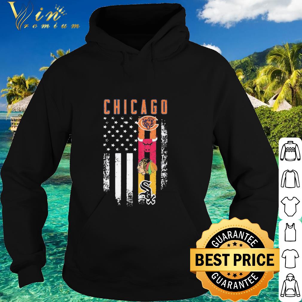 b8d23b87 top chicago sport logo american flag shirt 4 - Top Chicago Sport Logo American Flag shirt