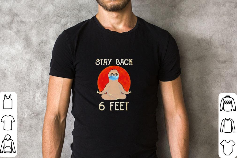 Official Sloth yoga face mask stay back 6 feet blood moon shirt